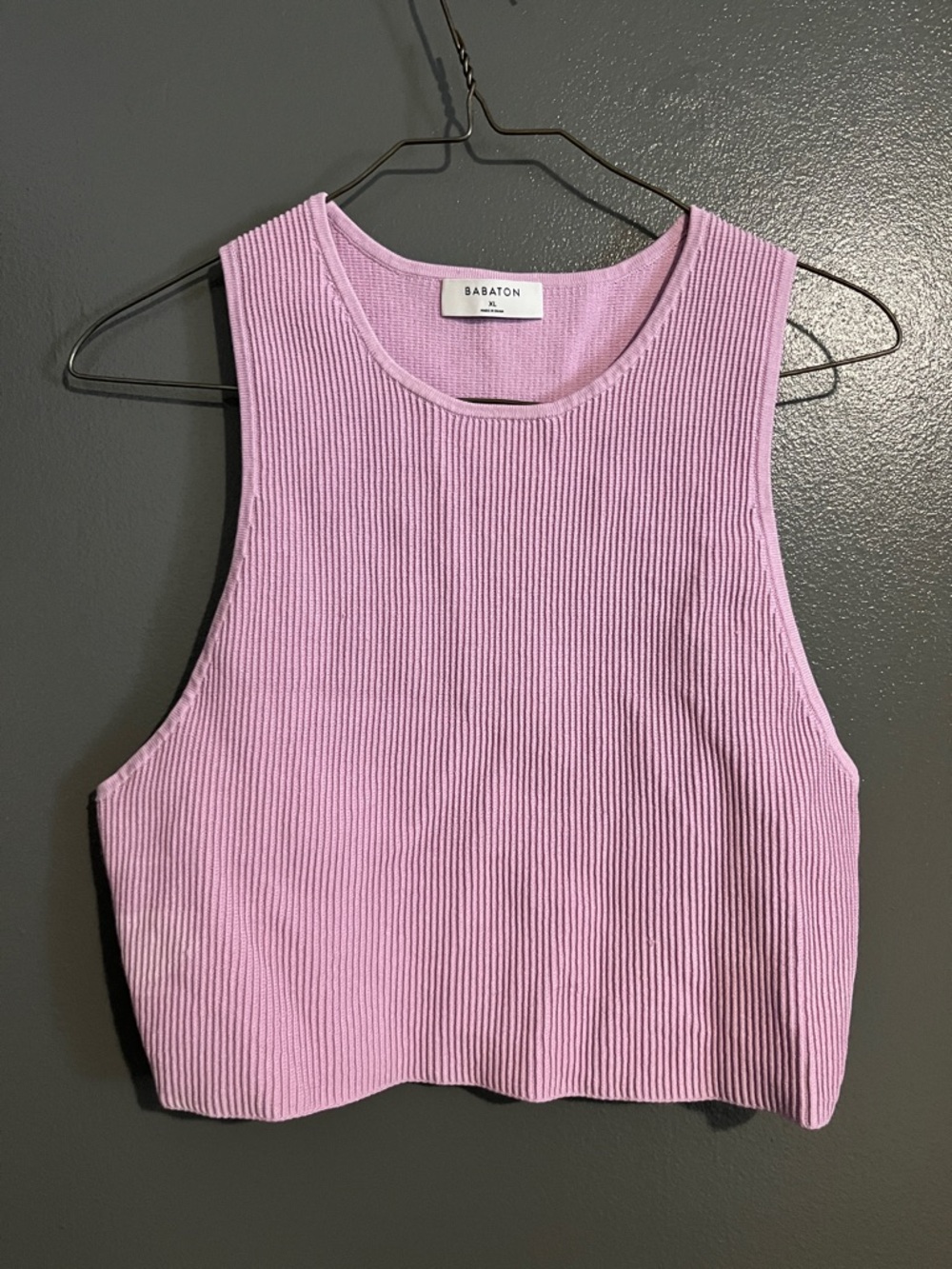 Babaton Lilac Ribbed Cropped Tank